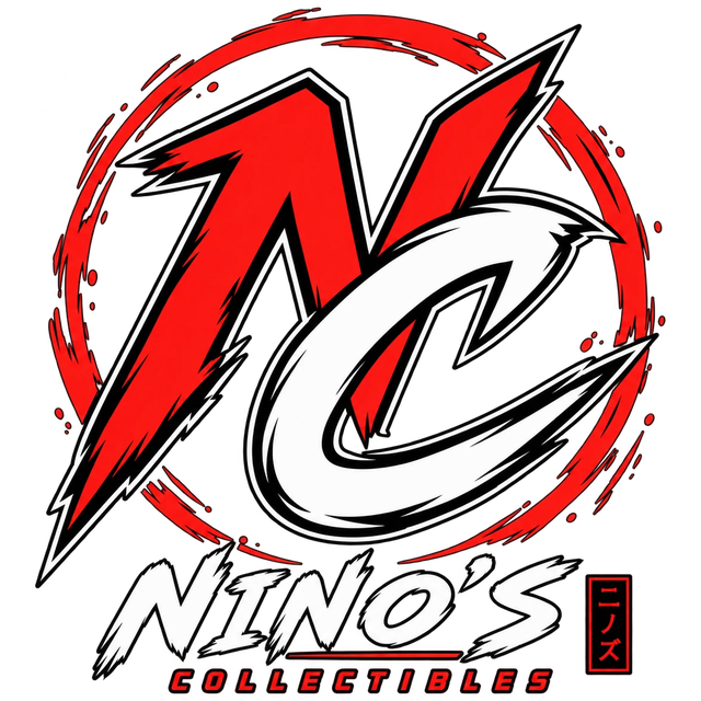 Nino's Collectibles logo: red and white NC monogram in a red brush ring above the words Nino's Collectibles